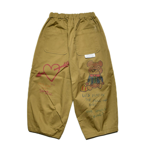 【130~150】★NEEDLEWORKS★ギャバ落書きタックワイドパンツ(2224106j)